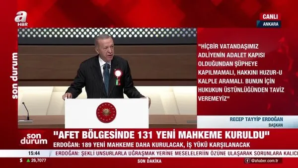 Başkan Erdoğan'dan Adli Yıl Açılış Töreni'nde önemli açıklamalar | Video