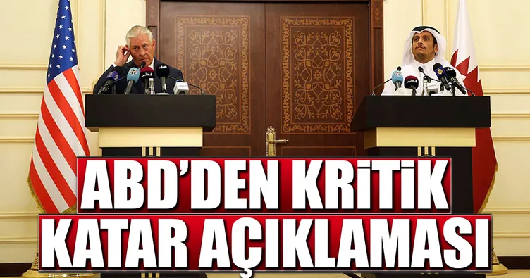 ABD’den kritik katar açıklaması