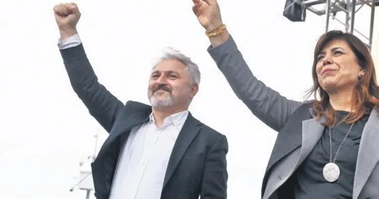 DEM’in Esenyurt mitinginde PKK elebaşının posteri açıldı