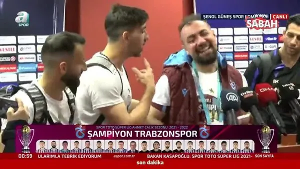 Trabzonspor'un şampiyonluk kutlamalarında eğlenceli anlar! | Video