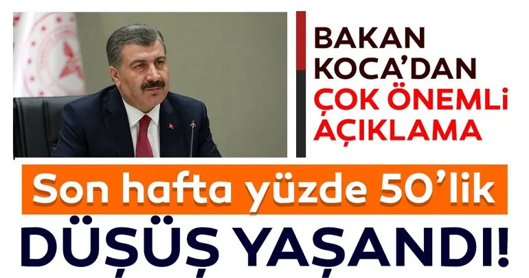Son dakika! Bakan Koca: İstanbulda yüzde 50ye varan azalma oldu!