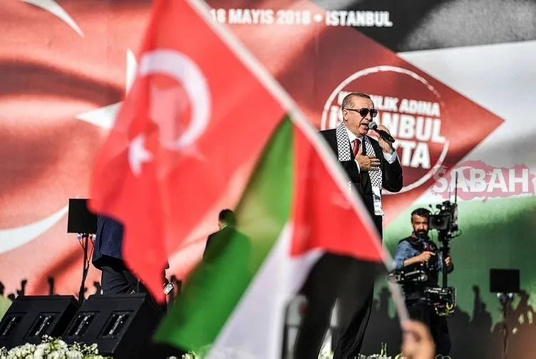 Cumhurbaşkanı Erdoğan önderliğinde Yenikapı’da Kudüs’ün yanında tek ses oldular!