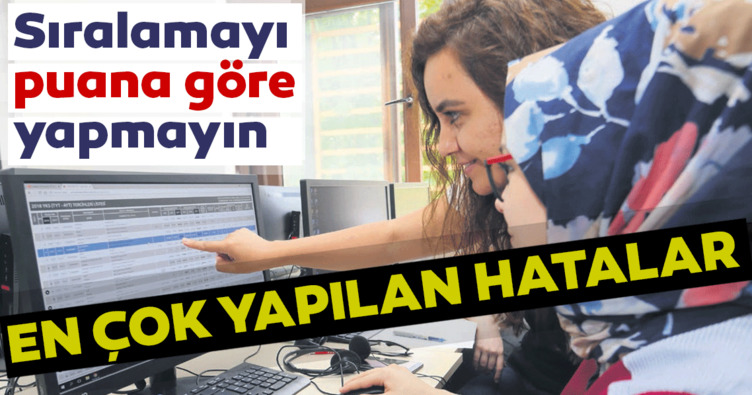 Sıralamayı puana göre yapmayın
