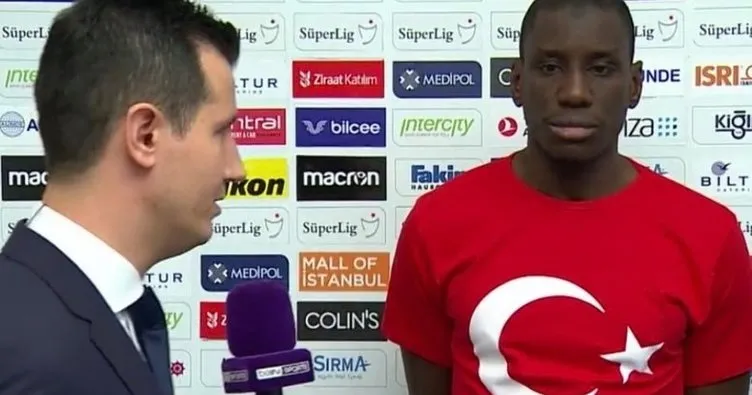 Demba Ba gönülleri fethetti! Röportajı Türk bayraklı tişörtle verdi