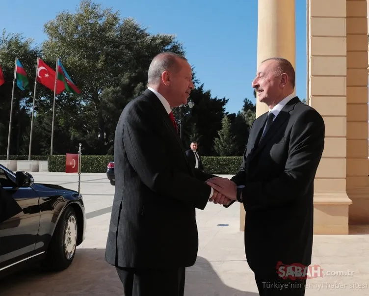 Başkan Erdoğan'a Azerbaycan'da sıcak karşılama!