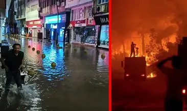 İzmir’de yangın Ordu’da sel! Sağanak yağış yolları göle çevirdi #ordu