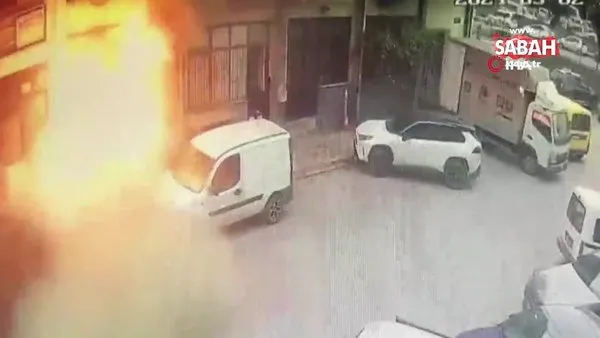 İstanbul'da sanayi sitesinde patlama! Alevlerin arasından son anda kurtuldu | Video