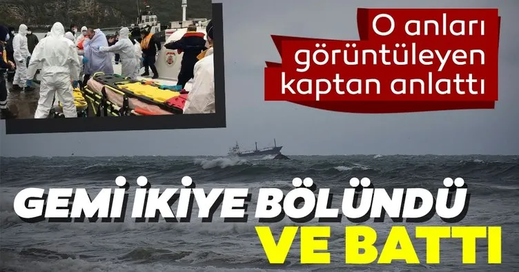 Bartın’da yük gemisi ikiye bölündü: Görüntüleri çeken kaptan A Haber’de o anları anlattı