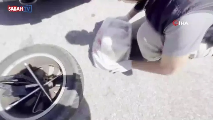Yedek lastiğe gizlenen esrar, uygulamada ortaya çıktı: 2 şüpheli tutuklandı | Video