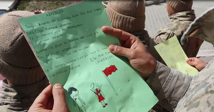 Çorumlu miniklerden Ağrılı askerlere moral mektupları