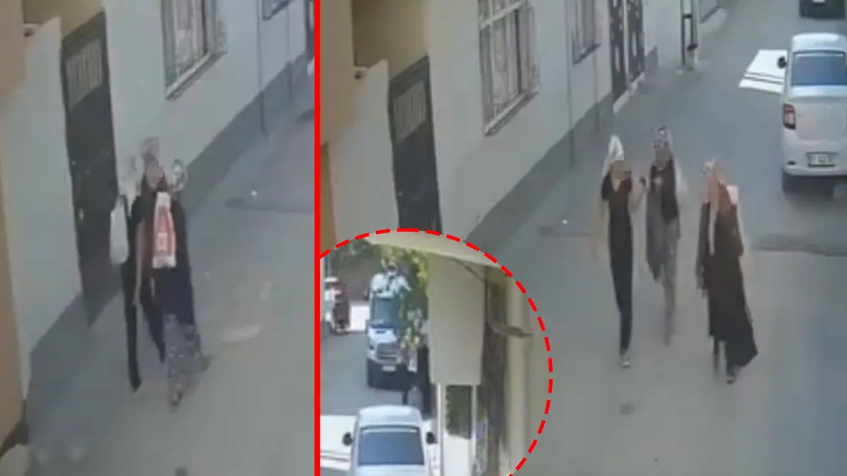 Adana'da bir eve giren 3 kadın hırsızın mutfaktan pirinç çaldığı anlar.