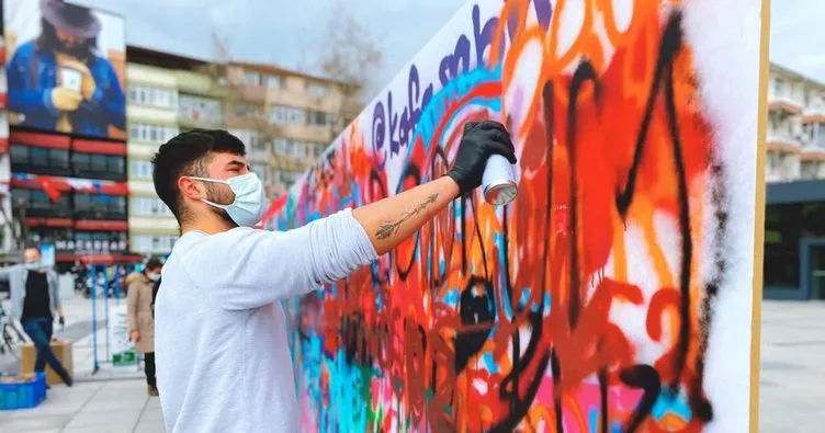 Grafiti yarışmasına renkli tanıtım