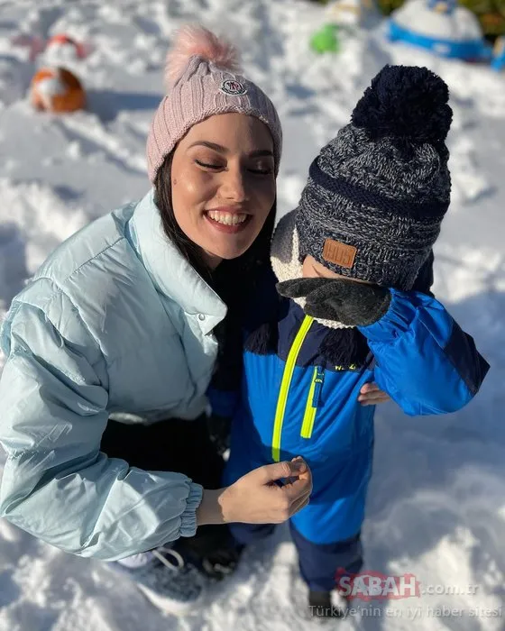 Fahriye Evcen’den yepyeni paylaşım! Fahriye Evcen’in oğlu Karan’la verdiği sevimli kar pozları çok beğenildi!