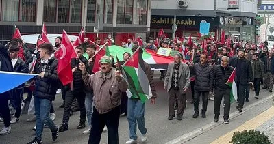 Samsun’da şehit askerleri anma ve Filistin’e destek yürüyüşü yapıldı