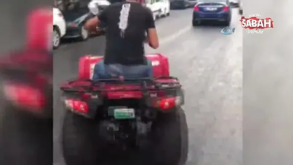 İstanbul'da trafikte ATV sürücüsünün tehlikeli şovu kamerada