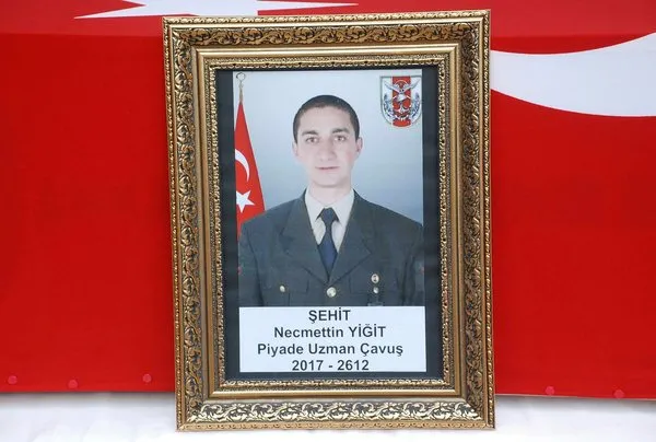 Şehit Piyade Uzman Çavuş Necmettin Yiğit son yolculuğuna uğurlandı