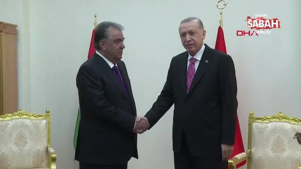 Başkan Erdoğan, Tacikistan Cumhurbaşkanı Rahman ile görüştü | Video