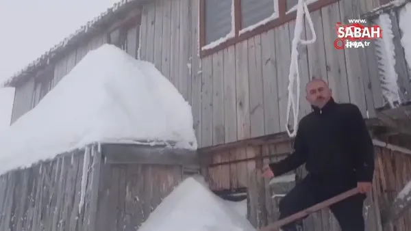 2 bin 350 rakımlı köyde kar kalınlığı 4 metreye ulaştı | Video