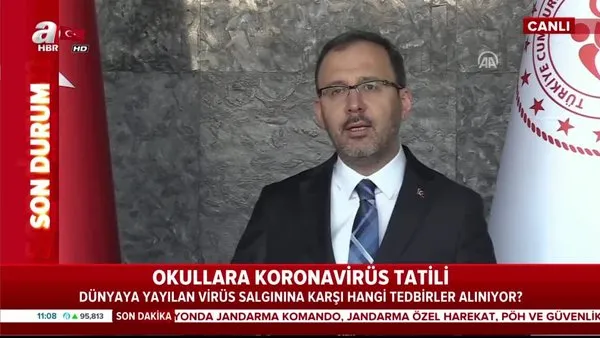 Bakan Kasapoğlu'dan flaş corona virüsü açıklaması: O karşılaşmalar Nisan ayı sonuna kadar seyircisiz... | Video