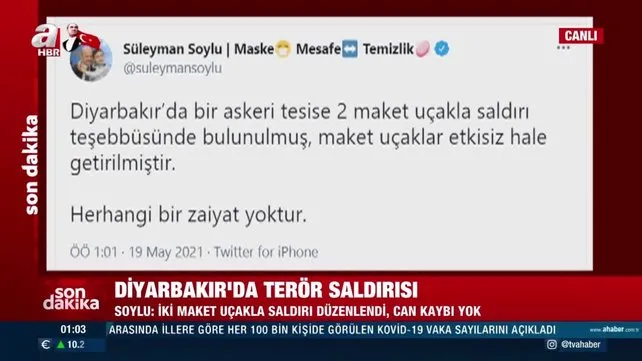 SON DAKİKA: Bakan Soylu açıkladı! Diyarbakır'daki patlama sesinin nedeni belli oldu | Video