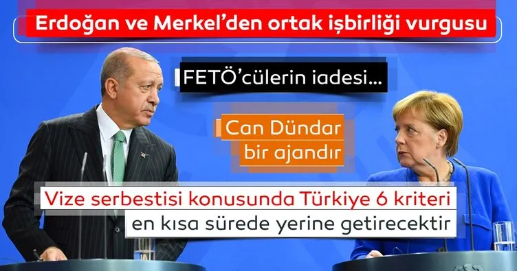 Son Dakika: Başkan Erdoğan ve Merkel’den ortak açıklama