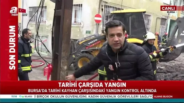Bursa'da tarihi çarşıda yangın! A Haber olay yerinde