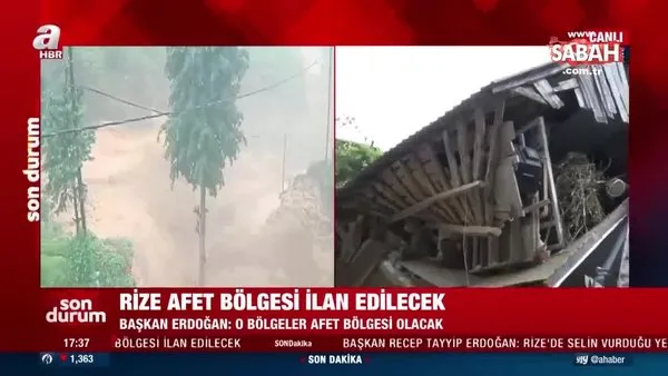 Son dakika: Başkan Erdoğan duyurdu! Rize'de sele maruz kalan bölgeler Afet Bölgesi ilan edilecek | Video