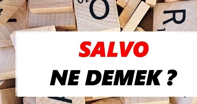 Salvo ne demek? Salvo TDK sözlük anlamı