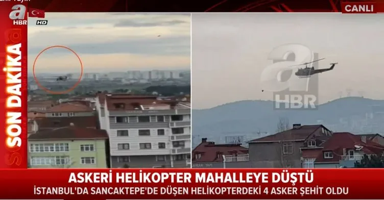 Sancaktepe’de helikopter düştü