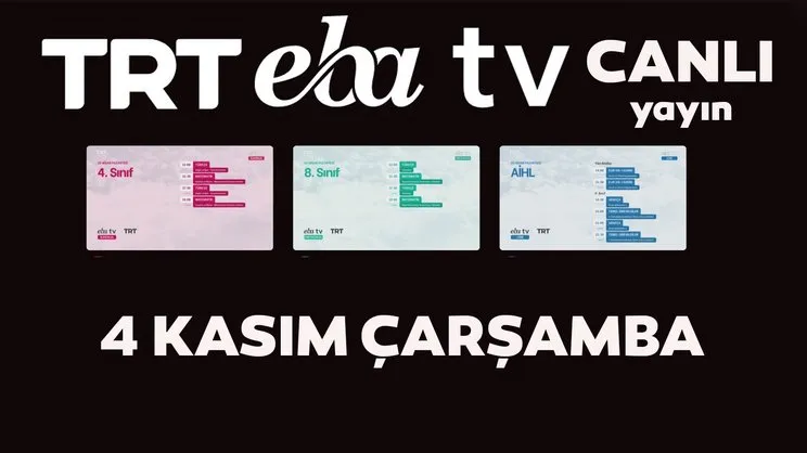 TRT EBA TV izle! (4 Kasım Çarşamba) Ortaokul, İlkokul, Lise dersleri 'Uzaktan Eğitim' canlı yayın: EBA TV ders programı | Video