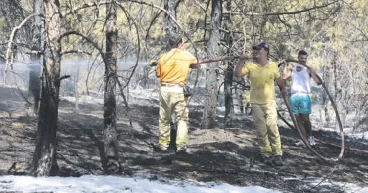 Ahlatlıbel’de orman yangını