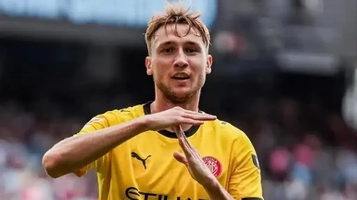Trabzonspor'un transfer hedefleri arasında yer alan Girona'nın Ukraynalı futbolcuları Viktor Tsygankov ve Artem Dovbyk'in fotoğrafları.