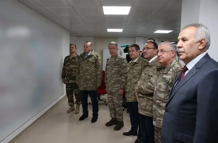 Cumhurbaşkanı Erdoğan’ın sınır bölgesindeki incelemelerinden flaş kareler