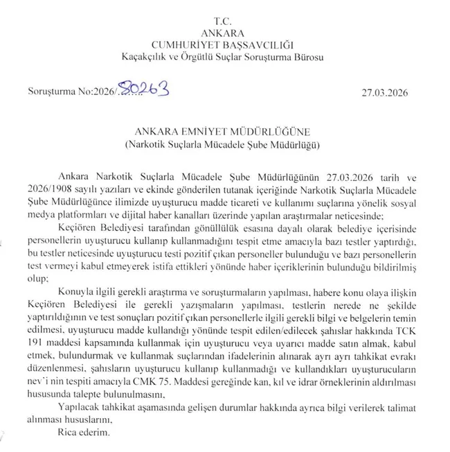 SON DAKİKA… Mesut Özarslan haklı çıktı! Keçiören Belediyesi’nde uyuşturucu şoku: 171 personel pozitif çıktı!