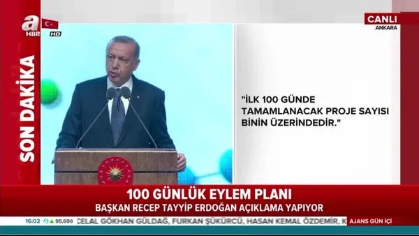Cumhurbaşkanı Erdoğan: Programımızdaki 400 projenin 48'i Savunma Sanayisi'ne ait