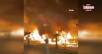 Irak’ta araç galerisinde yangın: 10 araç küle döndü | Video