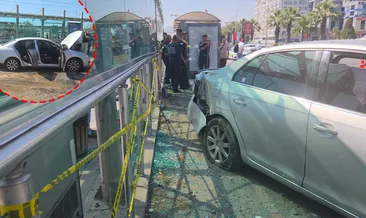Samsun’da feci kaza! Otomobil tramvay istasyonuna çarptı: Yaralılar var! #samsun