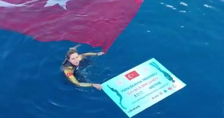 Şahika Ercümen 100 metreye dalarak dünya rekoru kırdı