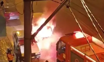 Seyir halindeki otomobilde yangın çıktı! Otomobil kullanılamaz hale geldi