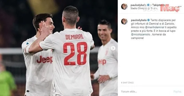 Cristiano Ronaldo ve Dybala’dan Merih Demiral paylaşımı!