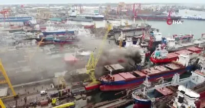 SON DAKİKA: İstanbul Tuzla Tersanesi’nde yangın! Olay yerinde ilk görüntüler