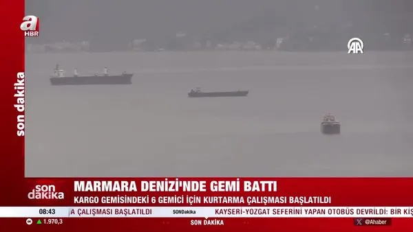 SON DAKİKA: Marmara Denizi'nde kargo gemisi battı! | Video