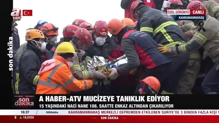 108. saatte mucize kurtuluş! İşte 15 yaşındaki Naci'nin kurtarılma anı… | Video