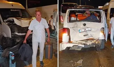 Tur minibüsleri çarpıştı! Turistler dehşeti yaşadı: 4 araçta hasar var #antalya