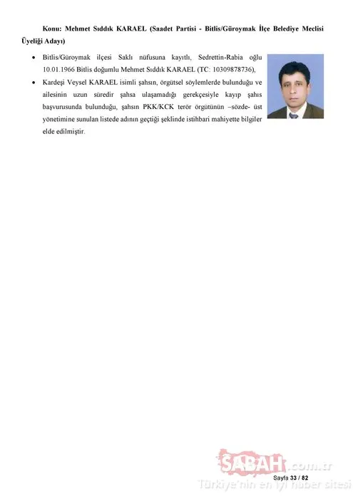 İşte Saadet Partisi'nin listelerindeki PKK'lı adaylar!