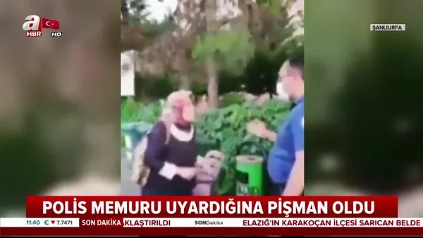 Şanlıurfa'da polisin maske uyarısında bulunduğu teyzeden şok hareket | Video