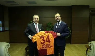 Bakan Mehmet Kasapoğlu, Galatasaray Başkanı Mustafa Cengiz’i kabul etti