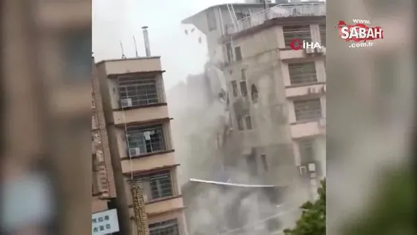 Çin'in Hunan eyaletinde bina çöktü | Video
