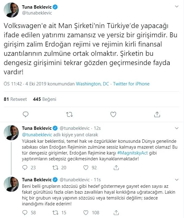 Firari FETÖ tetikçisi Tuna Bekleviç’ten skandal Volkswagen paylaşımı - 1