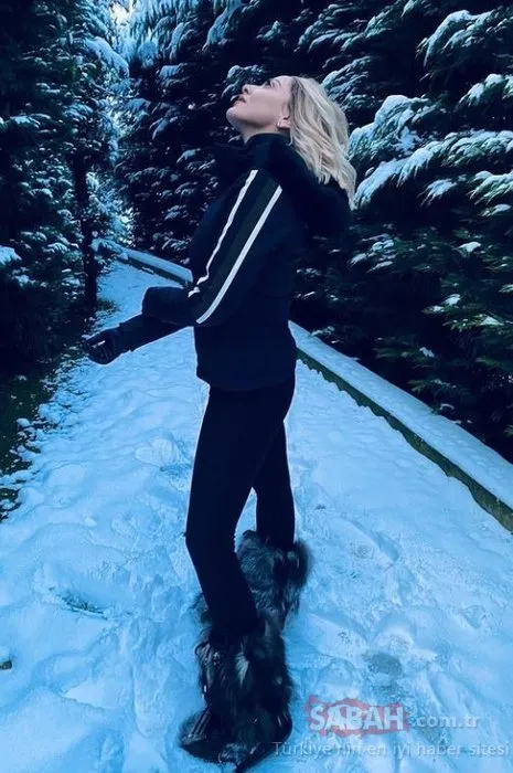 Şarkıcı Hadise aşkına döndü! Kar paylaşımı yapan Hadise çocuklar gibi şen...